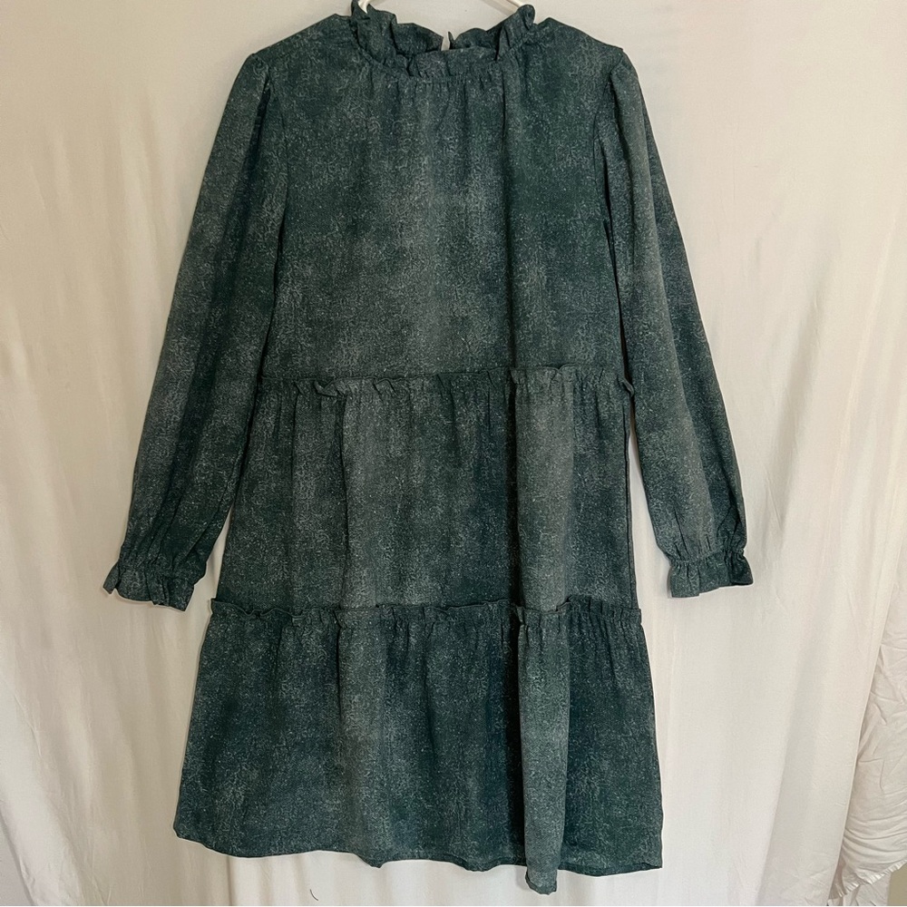 Lularoe Annabelle Ruffled Tiered Dress, Green, Sz Small